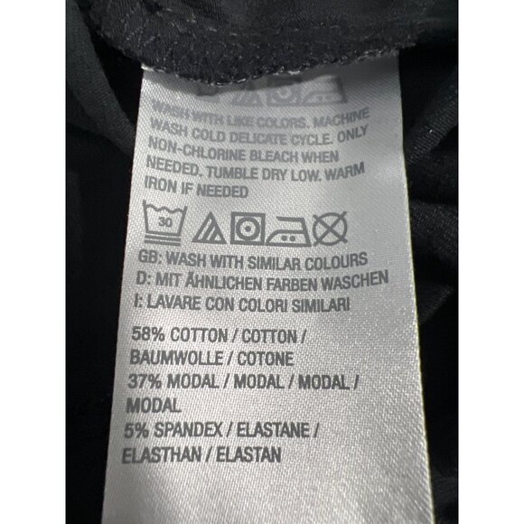 Isaac Mizrahi Live! Solid Printed Mock Neck Top Pitch Black Womens Size Medium - Picture 4 of 6